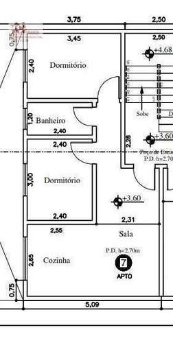 Imagem 1 de 1 de Apartamento Com 2 Dormitórios À Venda, 44 M² Por R$ 269.000,00 - Vila Humaitá - Santo André/sp - Ap2606