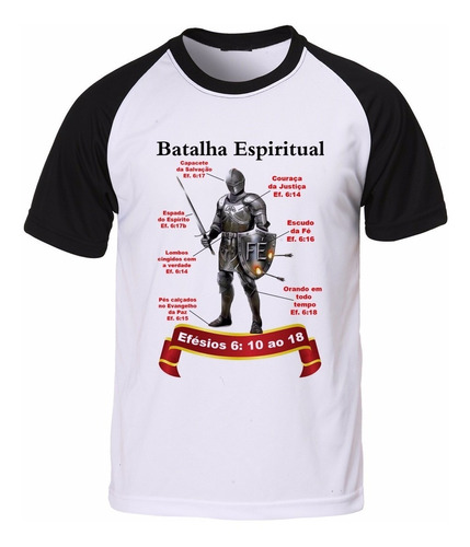 Camisa Camiseta Raglan Gospel Evangélica Batalha Espiritual