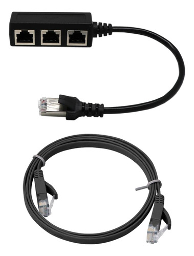0 Adaptador De Extensión Ethernet 1x Enchufe A 3x Lan