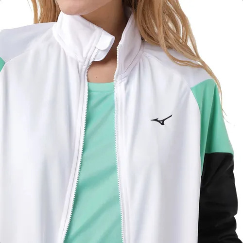 Conjunto Agasalho Mizuno New Root Feminino Preto Branco Verd Preto-branco-verde Liso M