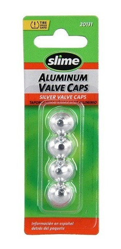 Imagen 2 de 2 de Tapones De Válvula Anodizados Plata Slime (4 Piezas)