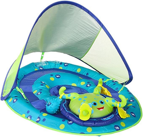 Flotador Primavera Con Toldo De Swimways, Pulpo, 8 , Verde
