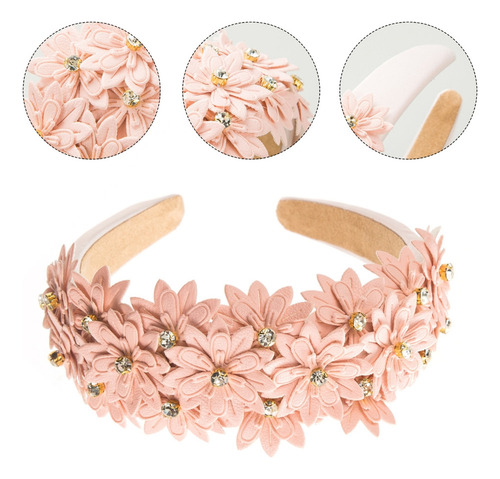 (w) Diadema Con Flores De Múltiples Capas Soft And Com