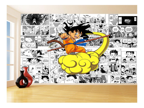 Papel De Parede Dragon Ball Goku Página Manga 3,5m Dbz636