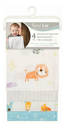 Trend Lab Juego De 4 Paños De Franela Para Eructos, Diseño