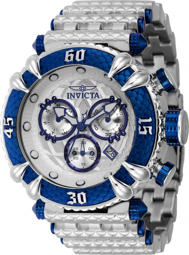 Invicta - Reloj 37563 Subaqua Para Hombre Color De La Correa Plateado Color Del Bisel Plateado Y Azul Color Del Fondo Plateado