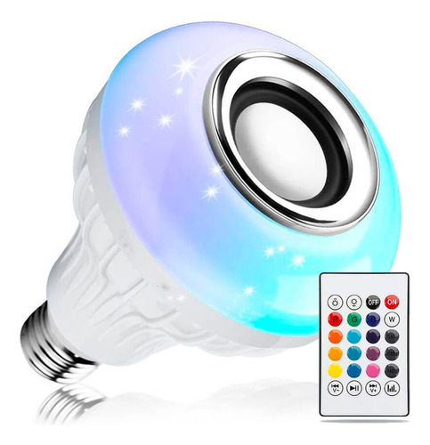 Foco Luces Led Con Parlante, Bluetooth Y Control 