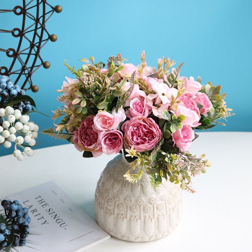 2 Unidades De Rosas De Seda Artificial Para Decoração De Cas
