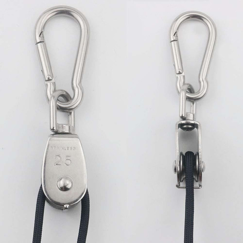 2 Piezas M25 Bloque De Polea De Grúa Con Cuerda De Nailon
