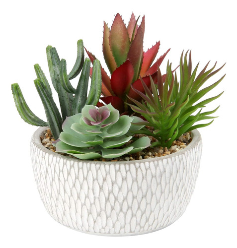 Plantas Suculentas Artificiales En Macetas De Cemento