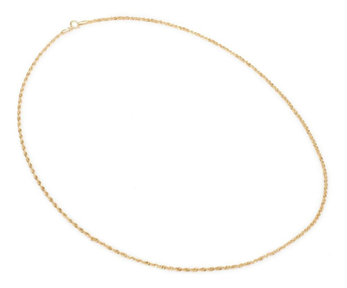 Cadena Torsal 2mm Unisex 55cm Oro Italiano Hueco 10k Color Dorado
