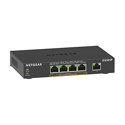 Conmutador Poe No Administrado Netgear De 5 Puertos Gigabit