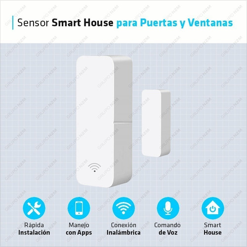 Imagen 2 de 10 de Sensor Inteligente Wifi P/ Puertas Ventanas Dm-23 Domotica