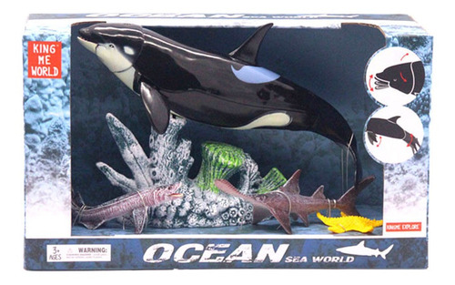 Animales Del Oceano Set Orca Y Tiburones En Caja Wabro 99576