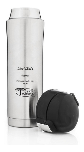 Garrafa Cantil Térmico Liquidsafe 430ml P Liquidos Alimentos Cor Prata