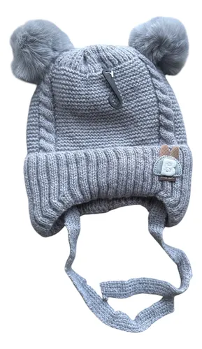 Gorro Lana Bebé 6 A 18 Meses Aprox. Gris 6 A 18 Meses Liso