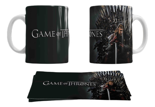 Taza De Game Of Thrones De Las Casas Y Personajes Color Negro Ned Stark