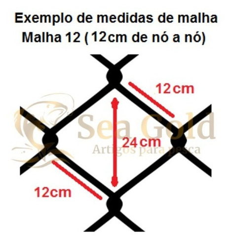 Rede Feiticeira Malha 12 Fio 050 E Malha 3 Fio 030 10 Metros Cor Transparente