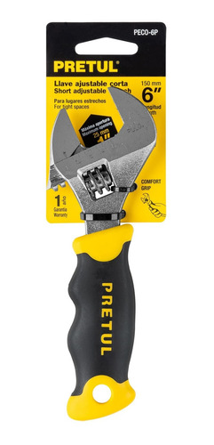 Llave Perico 6´ Corta Ajustable Mini Apertura 1´ Grip 28219