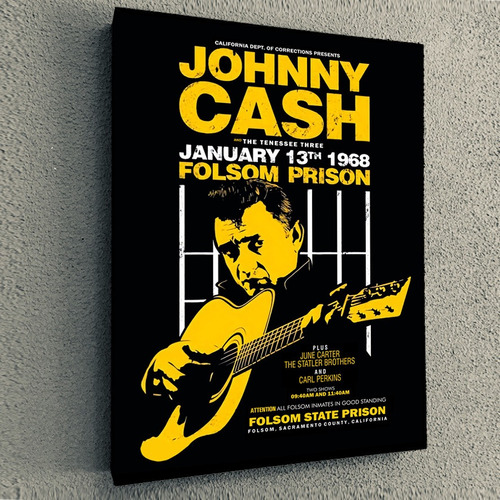 Cuadro De Rock Banda Johnny Cash Folsom Prison