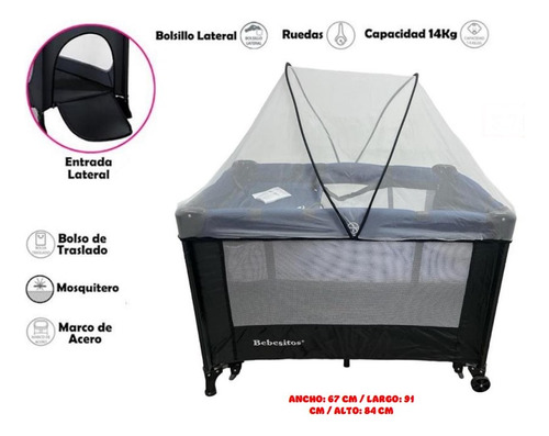 Corral Colecho Con Mosquitero Para Bebes