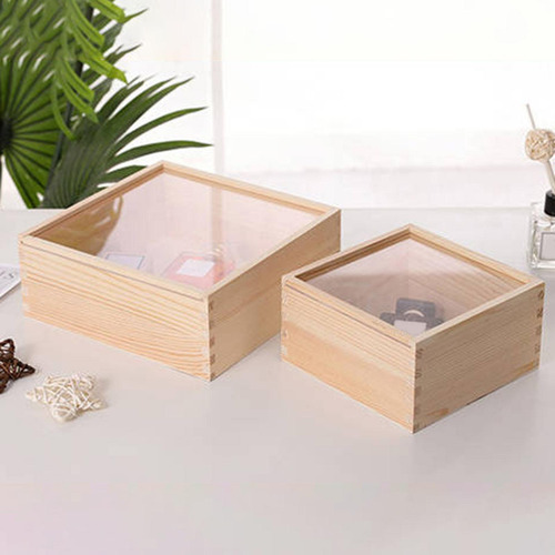 Caja De Almacenamiento De Madera, Contenedor 20cmx20cmx8cm