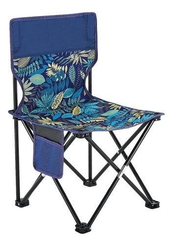 Silla Plegable Portátil Al Aire Libre Pesca Camping Azul S