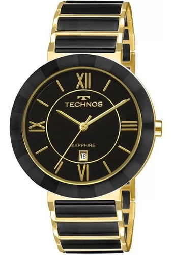 Relógio Technos Feminino Elegance Ceramic/sapphire 2015bv/4p Cor da correia Preto Cor do bisel Preto Cor do fundo Preto