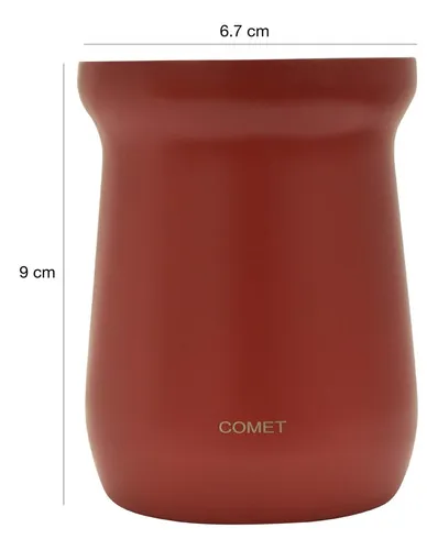 Mate Chico Con Doble Pared En Acero Inoxidable 160ml Comet Color Rojo Liso