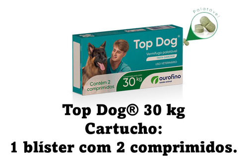 Top Dog Vermífugo Ouro Fino 30kg - Combate Vermes!