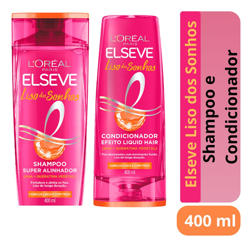 Kit Liso Dos Sonhos Shampoo 400ml + Condicionador 400ml