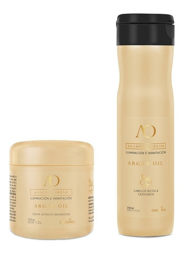 Shampoo + Mascara Argan Ossono X 250 Ml