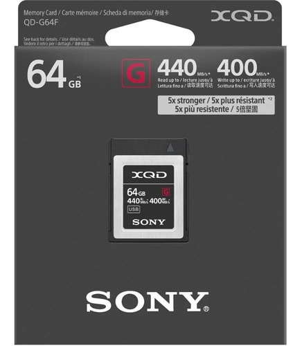 Cartão De Memória Xqd Sony 64gb G Series - Qd-g64f
