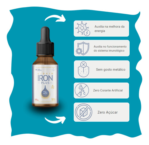 Iron Plus Ferro Líquido Sabor Morango 30ml - True Source