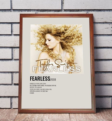 Taylor Swift Poster Album Fearless En Cuadro Vidriado