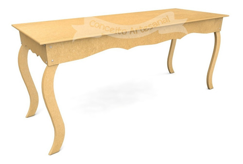 Imagem 1 de 3 de Mesa Provençal Luis Xv Lisa 1.50 Mdf Casamento Clássico