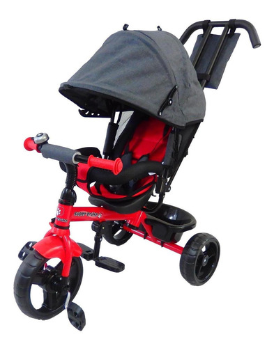 Triciclo Para Bebe De Lujo, 6 En 1, 6m A 5 Años Color Rojo