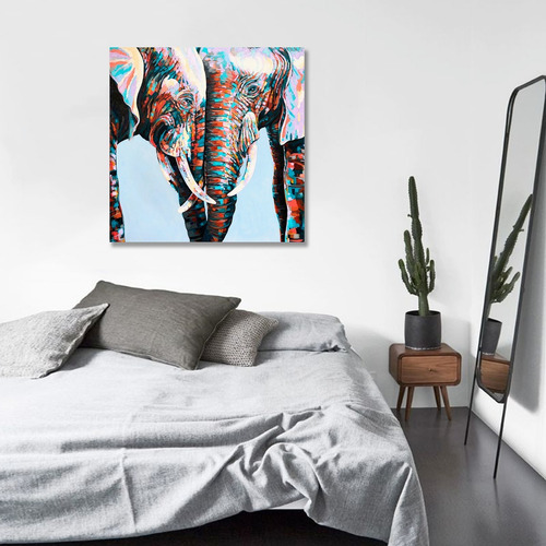 Cuadro Elefantes Colores Love Abstracto Moderno En Canvas
