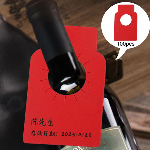Etiquetas De Cuello De Botella De Vino De 100 Uds. Rojo