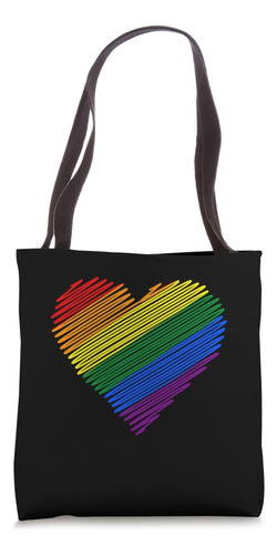 Heart Rainbow Flag Lgbt Gay Les Pride Support Bolsa Tote Lgb