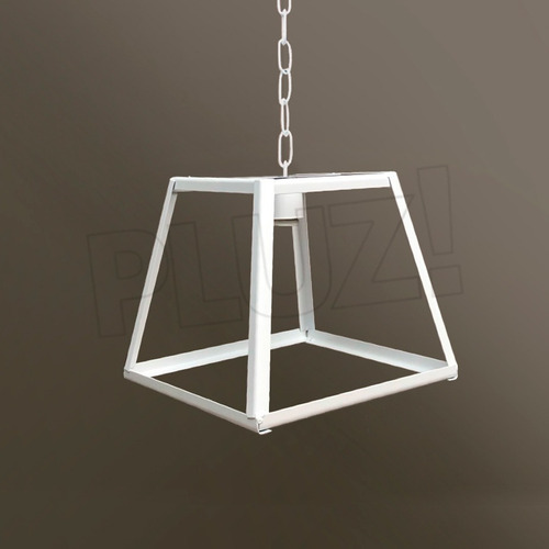 Lámpara Colgante Cubo Pirámide Prisma 1 Luz - Hierro Blanco