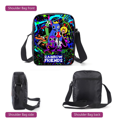 K Conjunto De 3 Bolsas De Lona Mochila Roblox Rainbow Friend