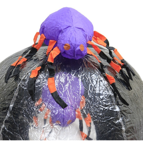 Imagen 10 de 10 de Inflable Decorativo Esfera Araña Craneo Halloween Con Luz