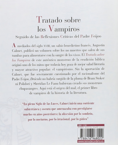 Libro Tratado Sobre Los Vampiros - Augusto Calmet