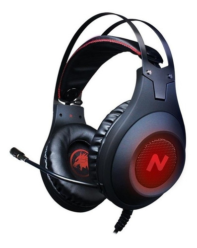 Auriculares Gamer Con Micrófono Y Leds St-wake Color Negro Color de la luz Rojo