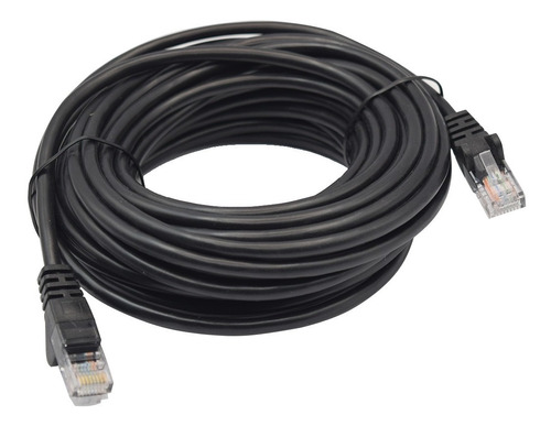 Cabo De Rede Cat.5e 10m Pc-ethu10bk Preto Patch Cord Plus