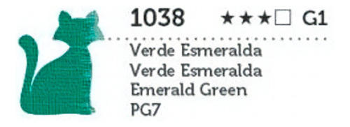 Tinta Óleo Premium G1 Transparente 20ml Gato Preto Cor Verde Esmeralda