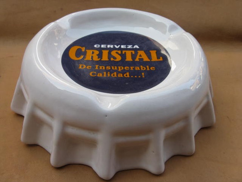 Publitanea: Cenicero Porcelana Publicidad Cervaza Cristal