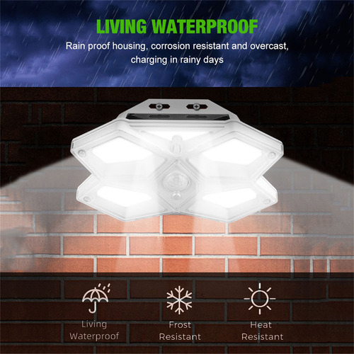 Luces Solares Para Exteriores, 100 Led, Con Reflector De Luc