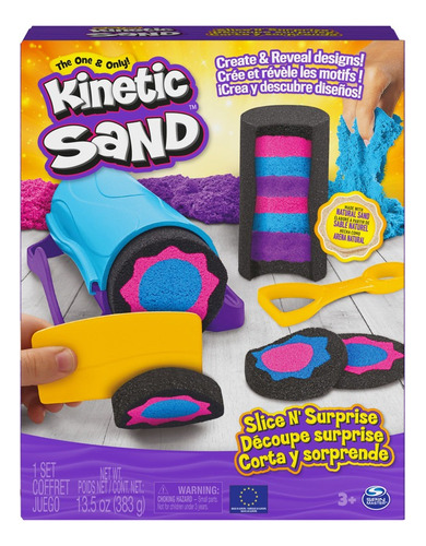 Set Kinetic Sand Desliza Y Sorpresa Arena Mágica Con accesorios de 383g +3